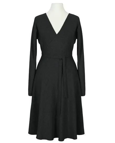 Strickkleid Wickeloptik in schwarz von Made in Italy