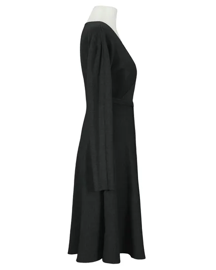 Strickkleid Wickeloptik in schwarz von Made in Italy