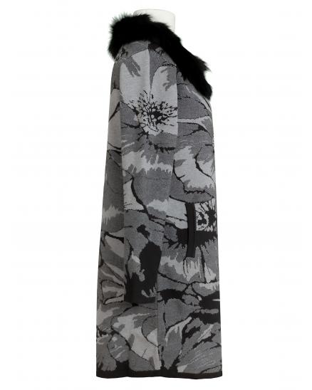 Strickmantel Floral in grau von fashion made in france