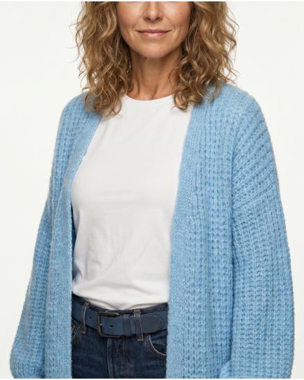 Strickmantel Grobstrick in eisblau von Made in Italy