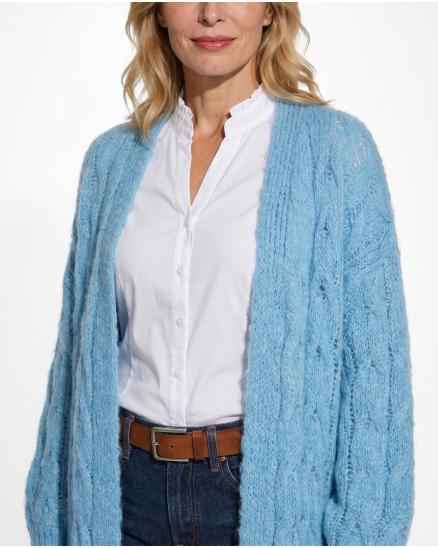 Strickmantel Grobstrick in hellblau von Made in Italy