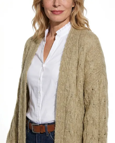 Strickmantel Grobstrick in karamell von Made in Italy