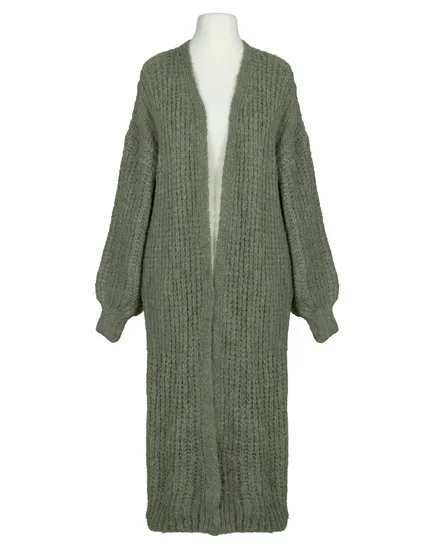 Strickmantel Grobstrick in khaki von Made in Italy