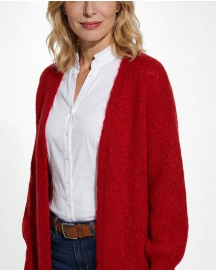 Strickmantel mit Mohair in rot von Monday Afternoon