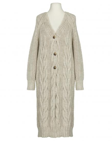 Strickmantel Zopfmuster in beige von Made in Italy