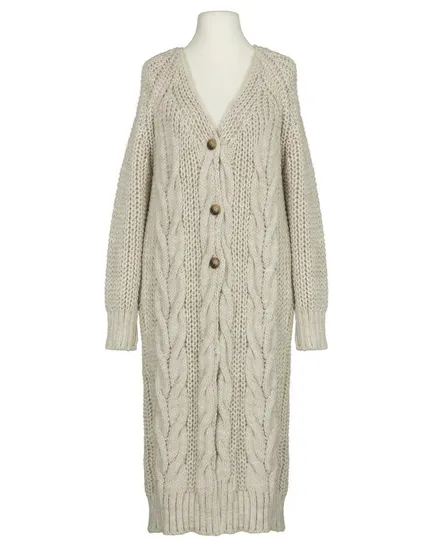 Strickmantel Zopfmuster in beige von Made in Italy