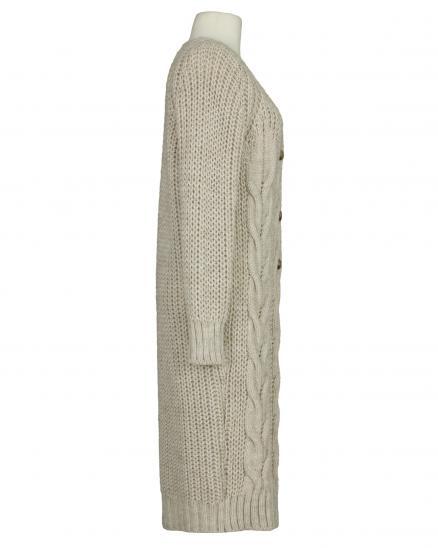 Strickmantel Zopfmuster in beige von Made in Italy