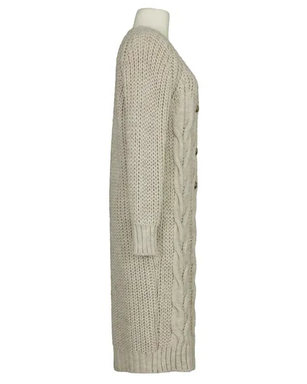 Strickmantel Zopfmuster in beige von Made in Italy