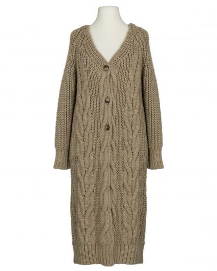 Strickmantel Zopfmuster in camel von Made in Italy