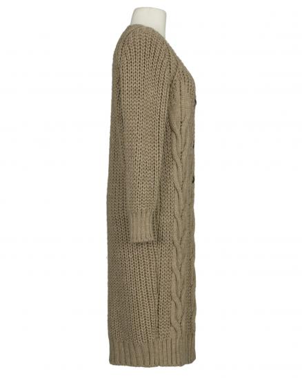 Strickmantel Zopfmuster in camel von Made in Italy