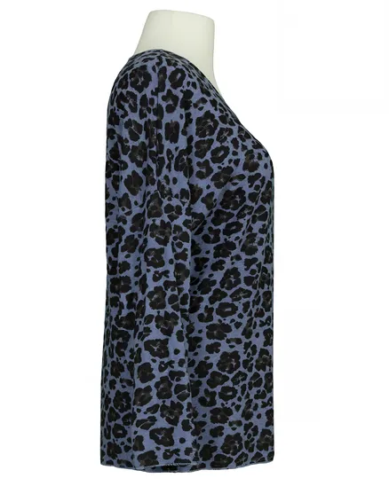 Strickshirt Leo Print in blau von Made in Italy