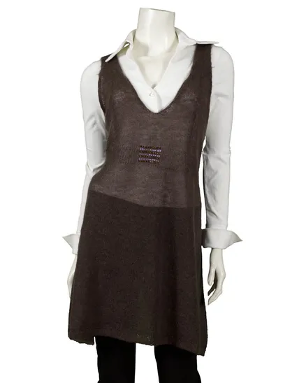 Stricktunika Mohair in braun von LUC