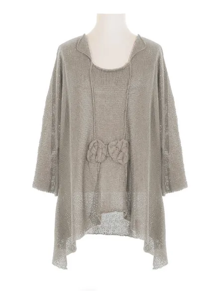 Pullover Tunika Stil in taupe von Amandine