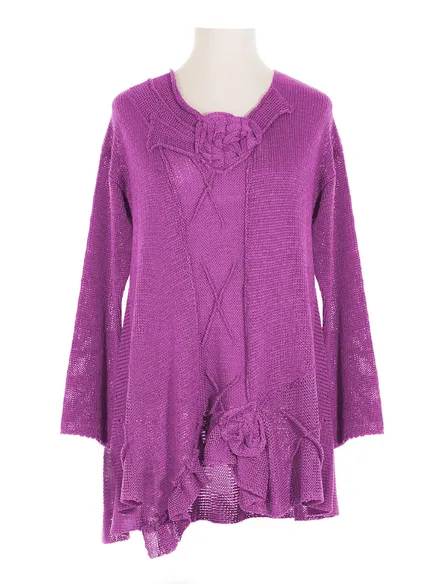 Pullover mit Rosetten in orchidee von Amandine