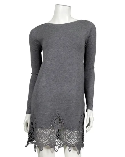 Stricktunika H�kelspitze in grau von Spaziodonna