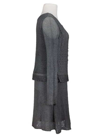 Strickkleid mit Spitze in grau von Diana