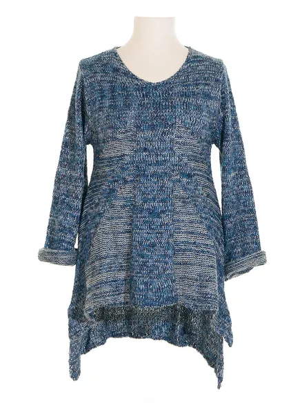 Pullover Tunikastil in blau von Amandine