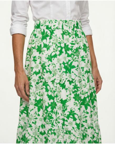 Stufenrock mit Blumen in gr�n von Made in Italy