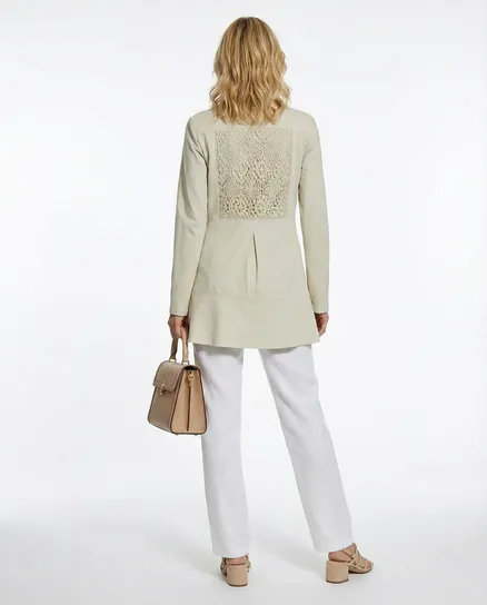 Sweatjacke mit H�kelspitze in beige von RESTART