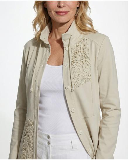 Sweatjacke mit H�kelspitze in beige von RESTART
