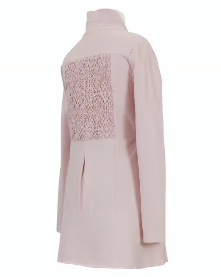 Sweatjacke mit H�kelspitze in rosa von RESTART