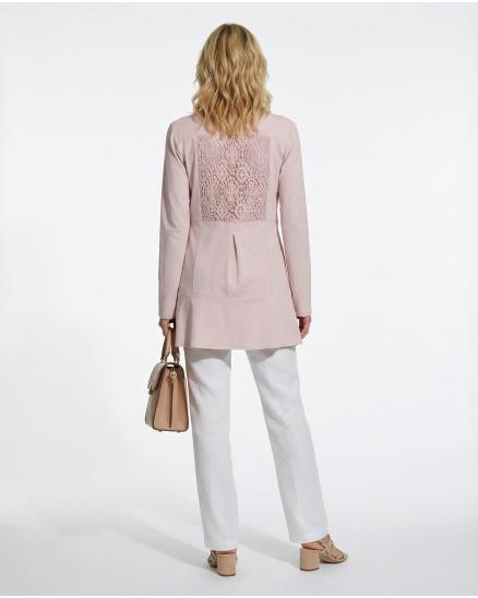 Sweatjacke mit H�kelspitze in rosa von RESTART