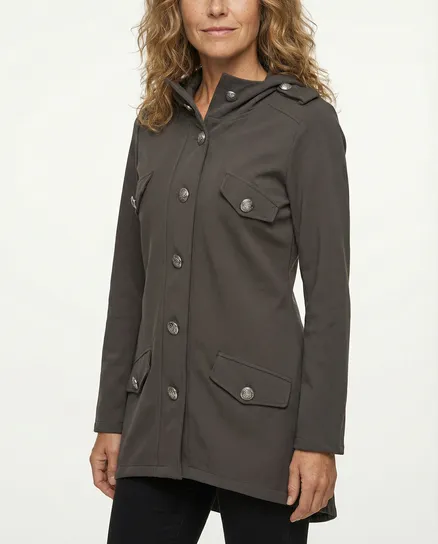 Sweatjacke mit Kapuze in braun von ever new fashion