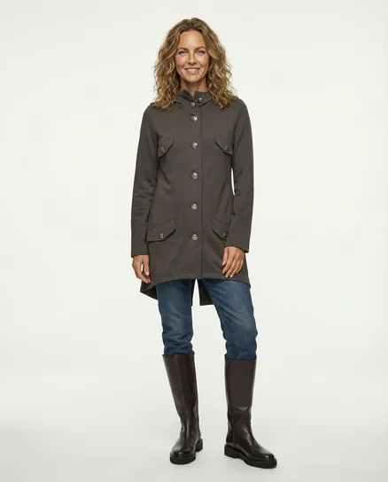 Sweatjacke mit Kapuze in braun von ever new fashion
