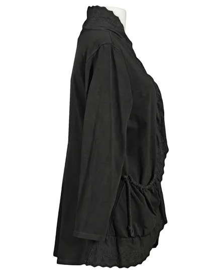 Cardigan mit Spitze in schwarz von Diana