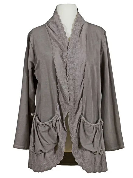 Cardigan mit Spitze in braun von Diana