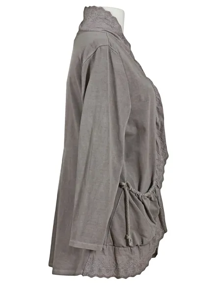 Cardigan mit Spitze in braun von Diana