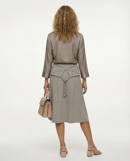 Sweatrock Jersey in taupe von Made in Italy