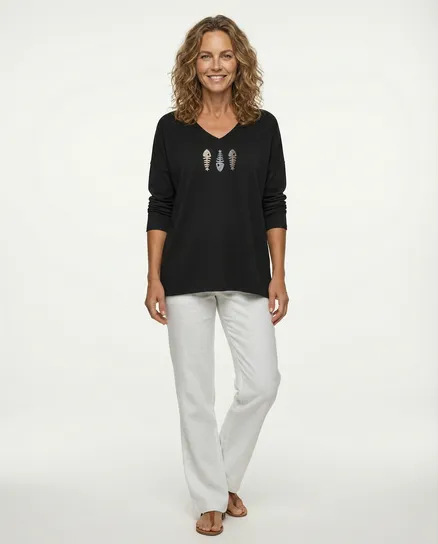 Sweatshirt mit Print in schwarz von Michelle