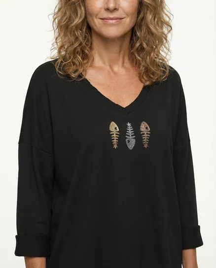 Sweatshirt mit Print in schwarz von Michelle