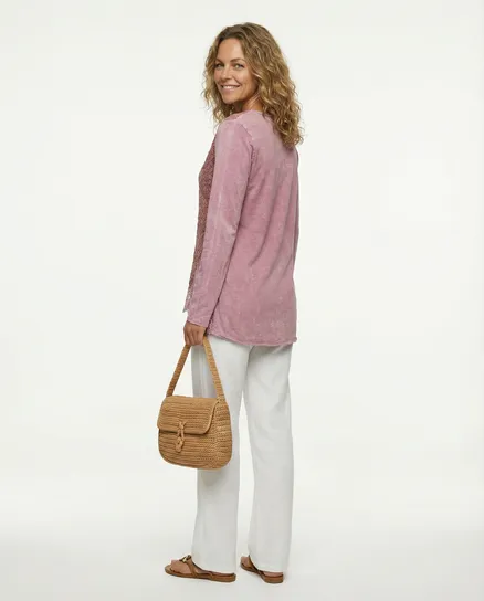 Sweatshirt Spitze in rosa von Diana