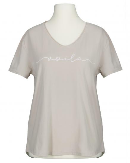 T-Shirt Baumwolle in beige von Made in Italy