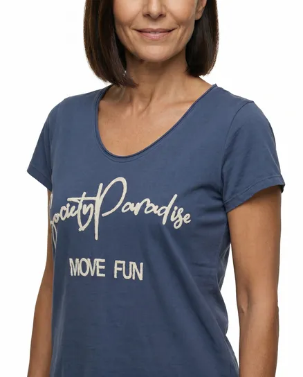 T-Shirt Baumwolle in blau von Made in Italy