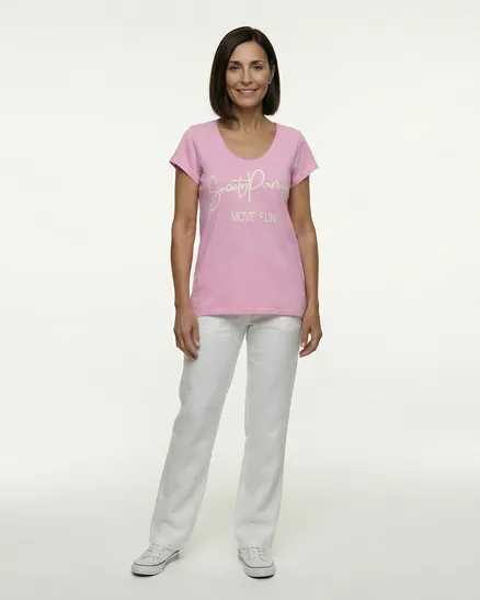 T-Shirt Baumwolle in rosa von Made in Italy
