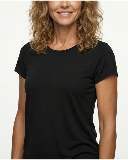 T-Shirt Baumwolle in schwarz von Made in Italy