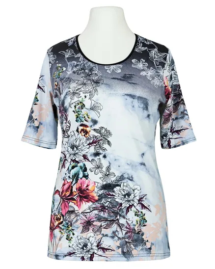 T-Shirt Blumenprint in bunt von Da Capo