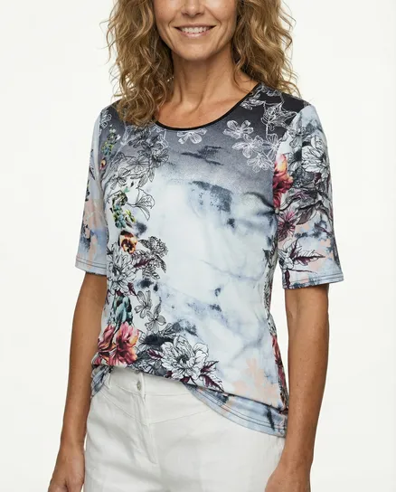 T-Shirt Blumenprint in bunt von Da Capo