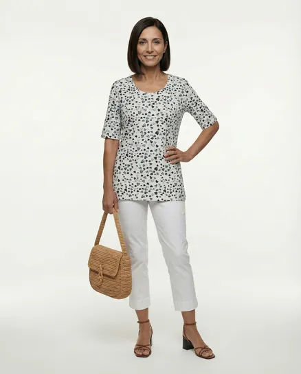 T-Shirt Herzprint in blau von FASHION