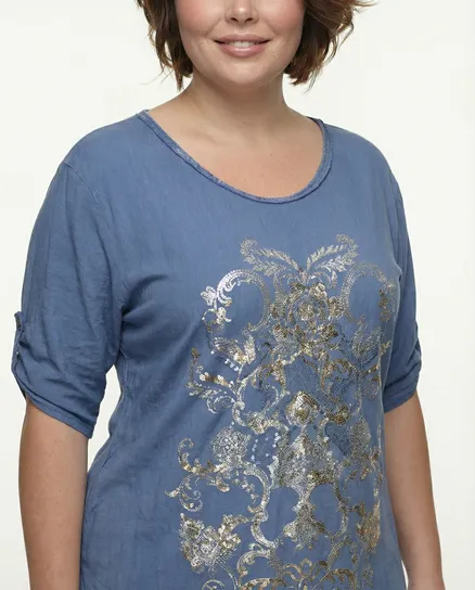 T-Shirt mit Print in blau von Fashion Line