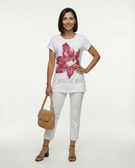 T-Shirt Print in wei� von Made in Italy