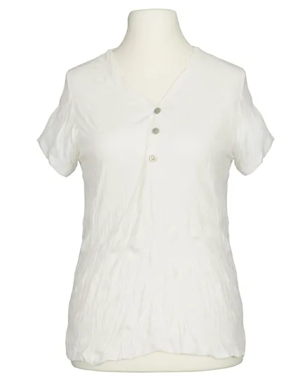 T-Shirt V-Ausschnitt in ecru von Made in Italy
