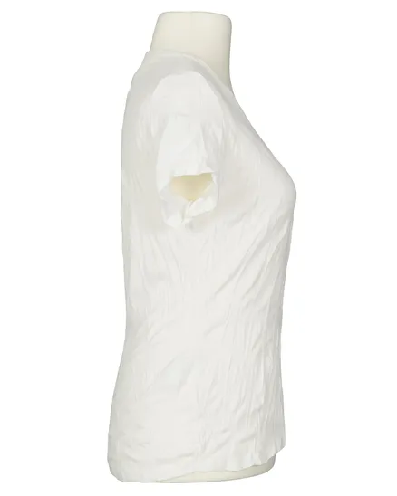 T-Shirt V-Ausschnitt in ecru von Made in Italy