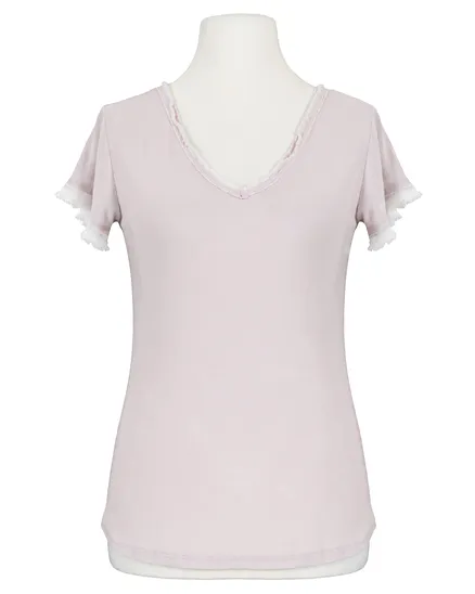 T-Shirt V-Ausschnitt in rosa von Monday Afternoon