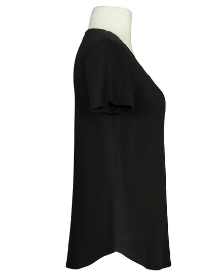 T-Shirt V-Ausschnitt in schwarz von Made in Italy