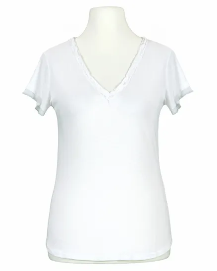 T-Shirt V-Ausschnitt in wei� von Monday Afternoon