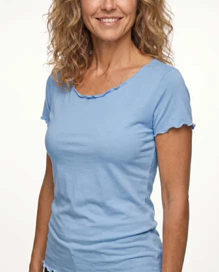 T-Shirt Viskose in blau von Made in Italy
